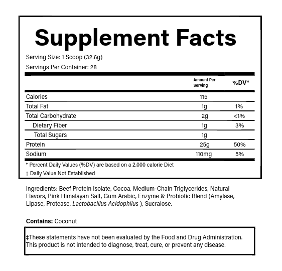 PURE® Beef Protein Isolate | Chocolate