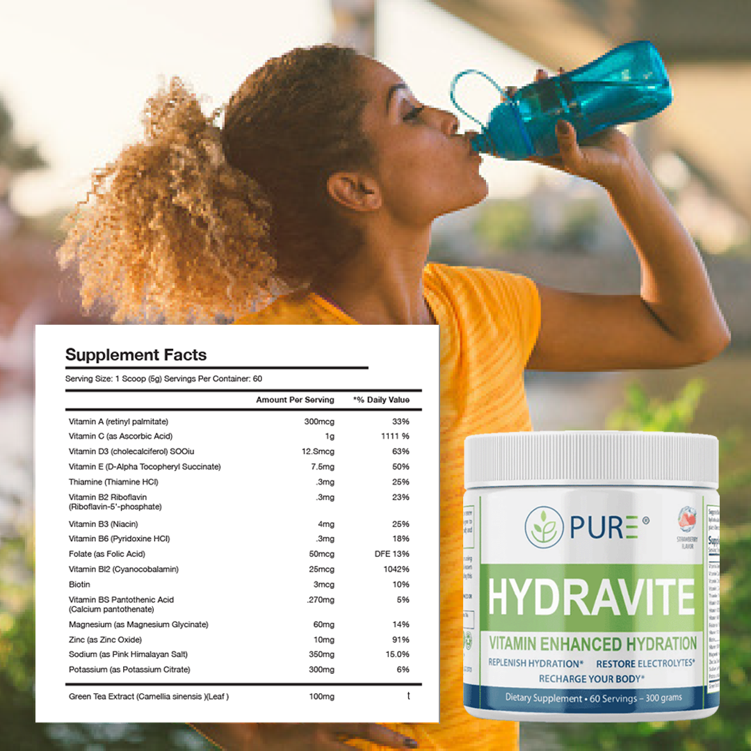 Hydravite | Electrolytes, Vitamins, Hydration, Strawberry, 60 Servings, USA!