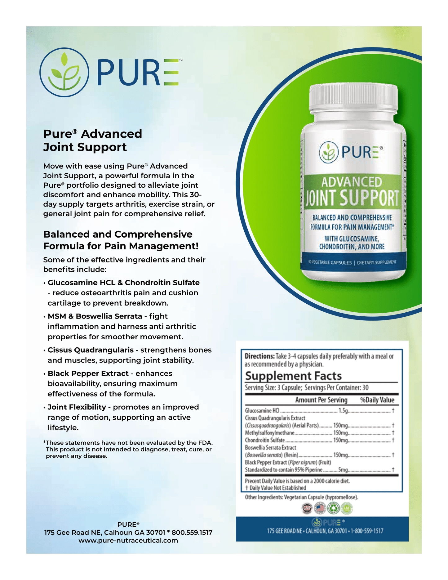PURE® Advanced Joint Support | 90 Capsules