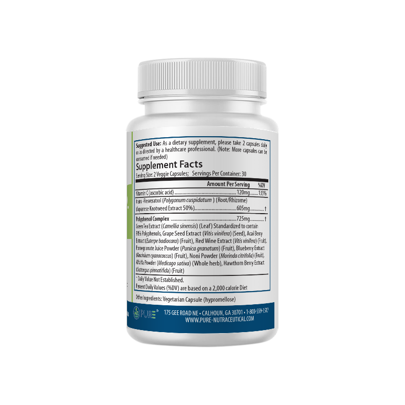 Resveratrol Plus | 605mg, Polyphenols, Heart, Anti-Aging, 60 Caps, USA!