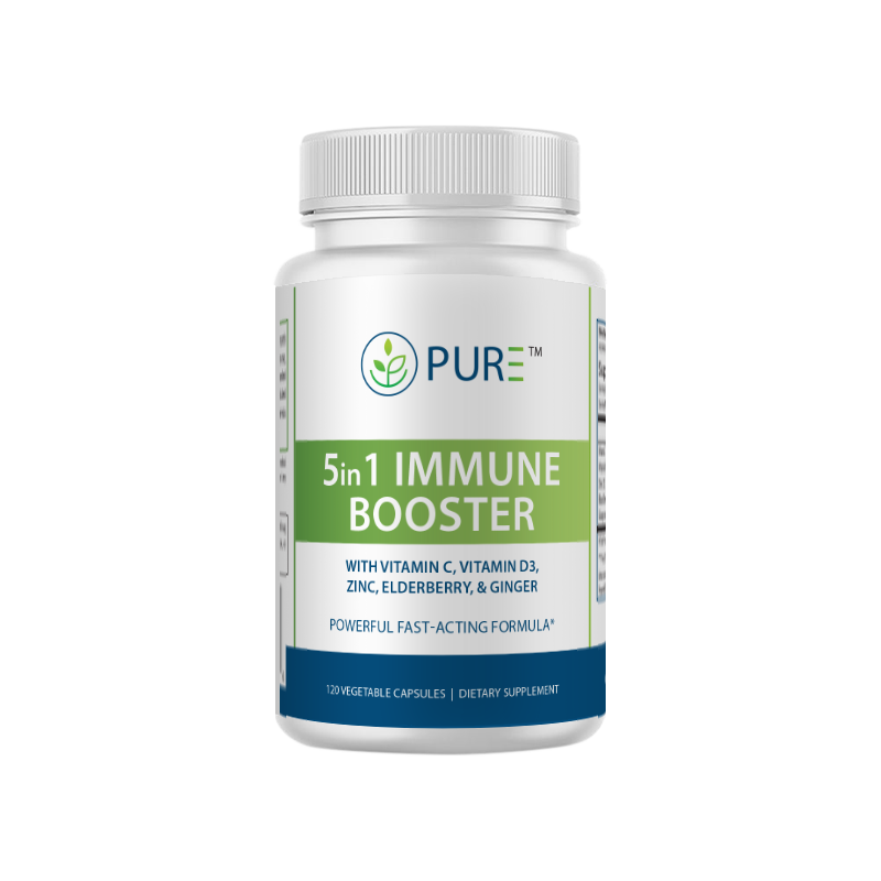 5 in 1 Immune Booster | Elderberry 1000mg, Vit C, D3, Zinc, 120 Caps!