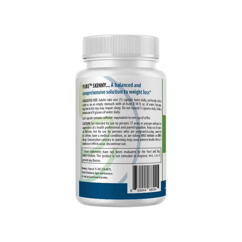 Pure Skinny | Weight Loss, Caffeine, Chromium, Fat Burn, Appetite Control, 60 Caps!