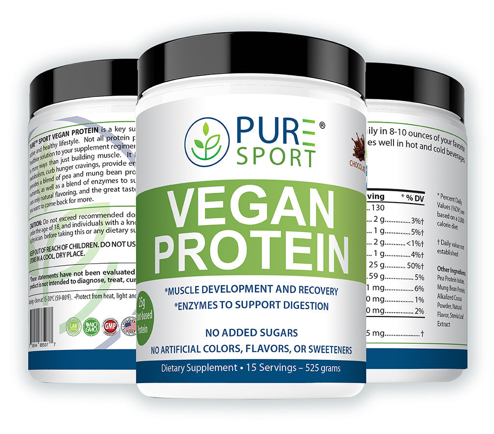 Sport Vegan Protein | Powder 25g, Pea, Chocolate, Muscle, 15 Servings, USA, 3 Flavors!