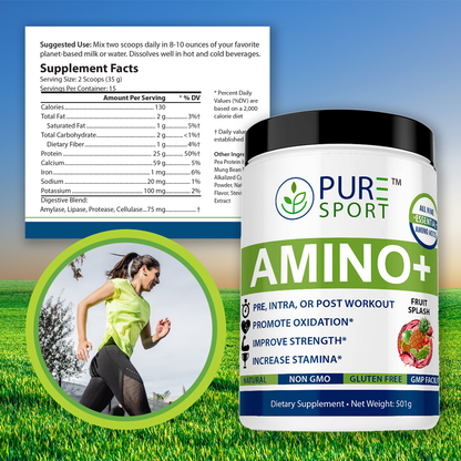 Amino+ | BCAA, L-Citrulline, Muscle, Fruit Splash, 30 Servings, USA!