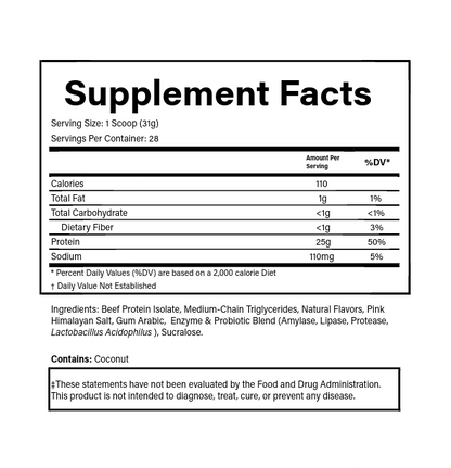 PURE® Beef Protein Isolate | Vanilla