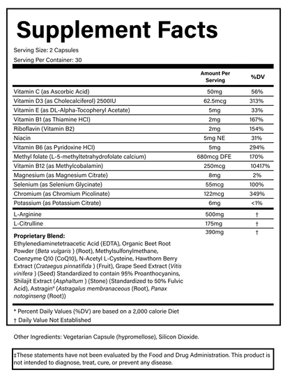 PURE® L-Arginine+ | 60 Capsules