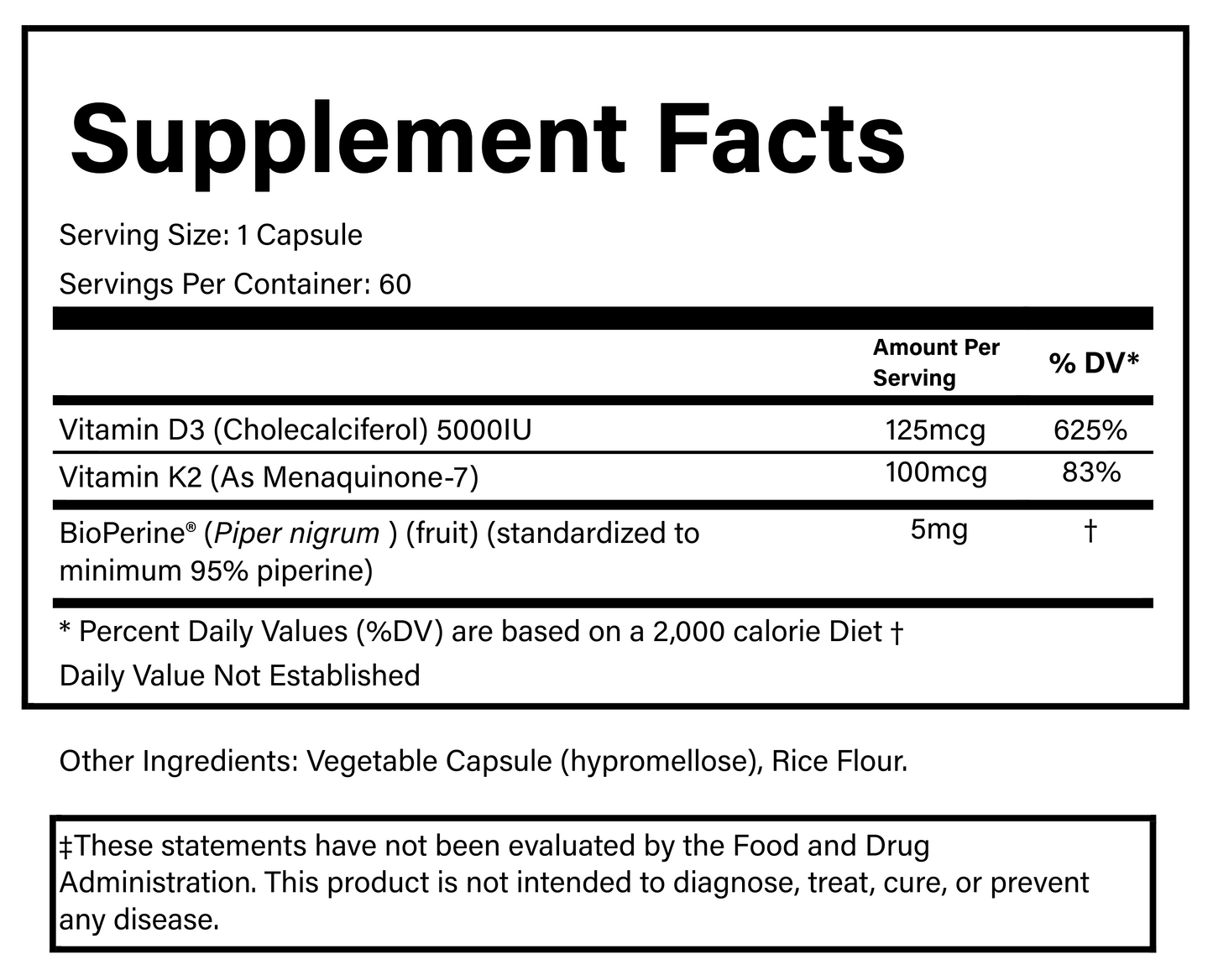 PURE® D3 + K2 | 60 Capsules
