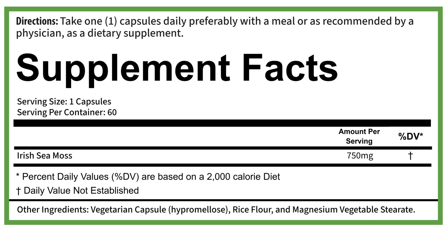 PURE® Irish Sea Moss | 60 Capsules