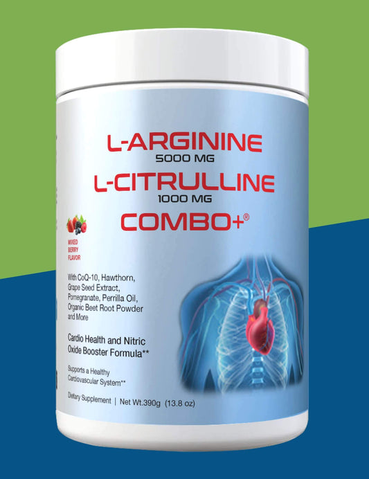 L-Arginine L-Citrulline Combo+® | Nitric Oxide & Cardiovascular Support | Cherry and Mixed Berry, Powder (30 Servings) | Nitric Oxide Surge | Heart Health | Athletic Edge