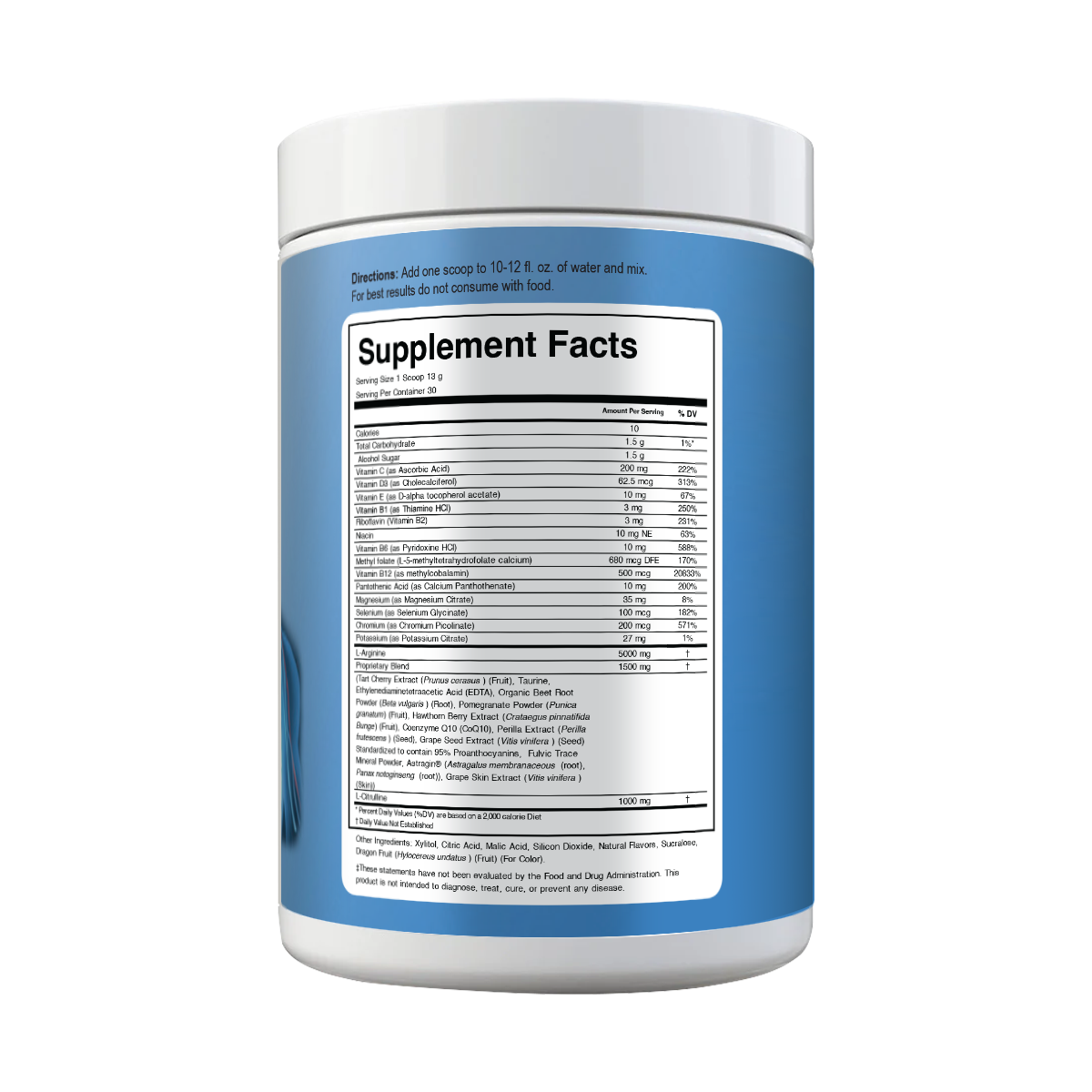 Combo+® L-Arginine 5000mg L-Citrulline 1000mg | Nitric Oxide, Heart, Workout, Cherry and Berry, 30 Servings, USA-Made!