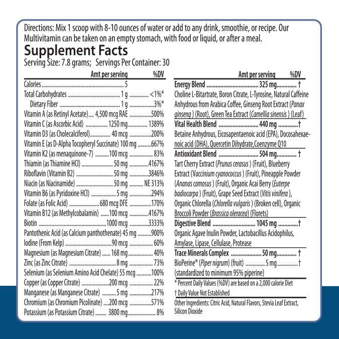 Multivitamin Complete | Vitamins, Superfoods, Orange Mango, 30 Servings, USA!