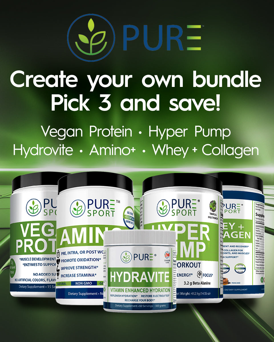 PURE SPORT BUNDLE - Vegan Protein, Amino+ and Hydravite.