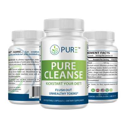 Pure Cleanse | Psyllium, Detox, Bloat Relief, Weight Loss, 60 Caps!