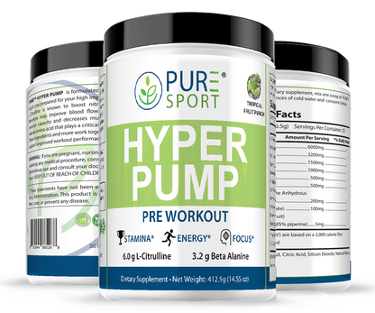 Hyper Pump | Pre-Workout, L-Citrulline, Beta Alanine, Fruit Punch, 25 Serving!