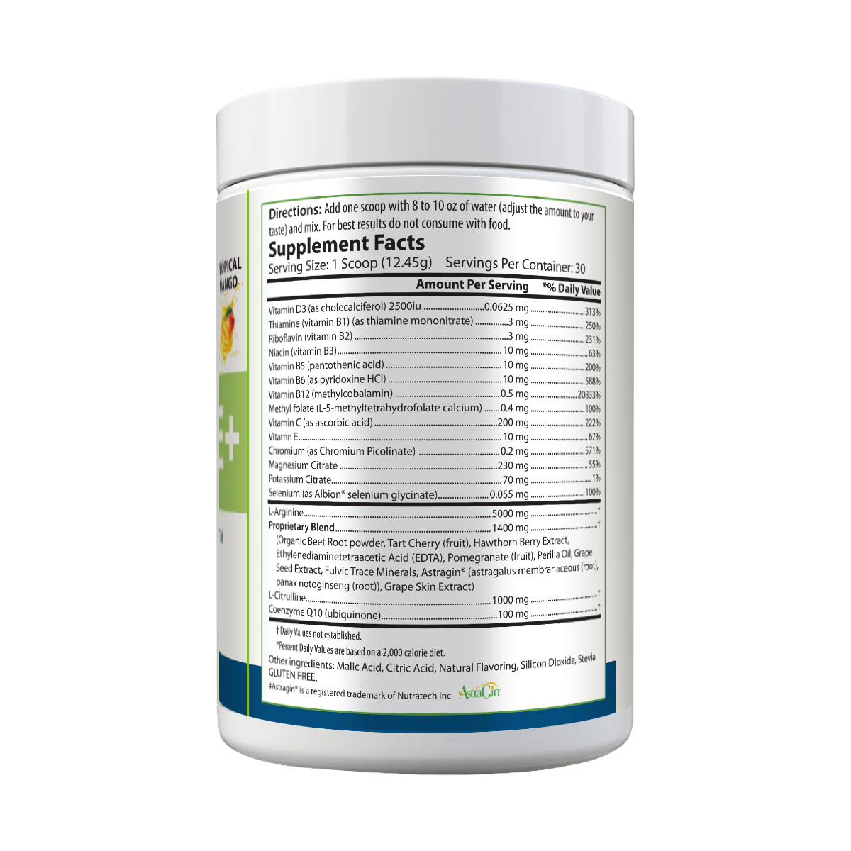 L-Arginine+ | Complete Cardiovascular Support | Berry, Cherry, Mango, Lemon Lime | Improve Circulation Antioxidants Energy & Stamina