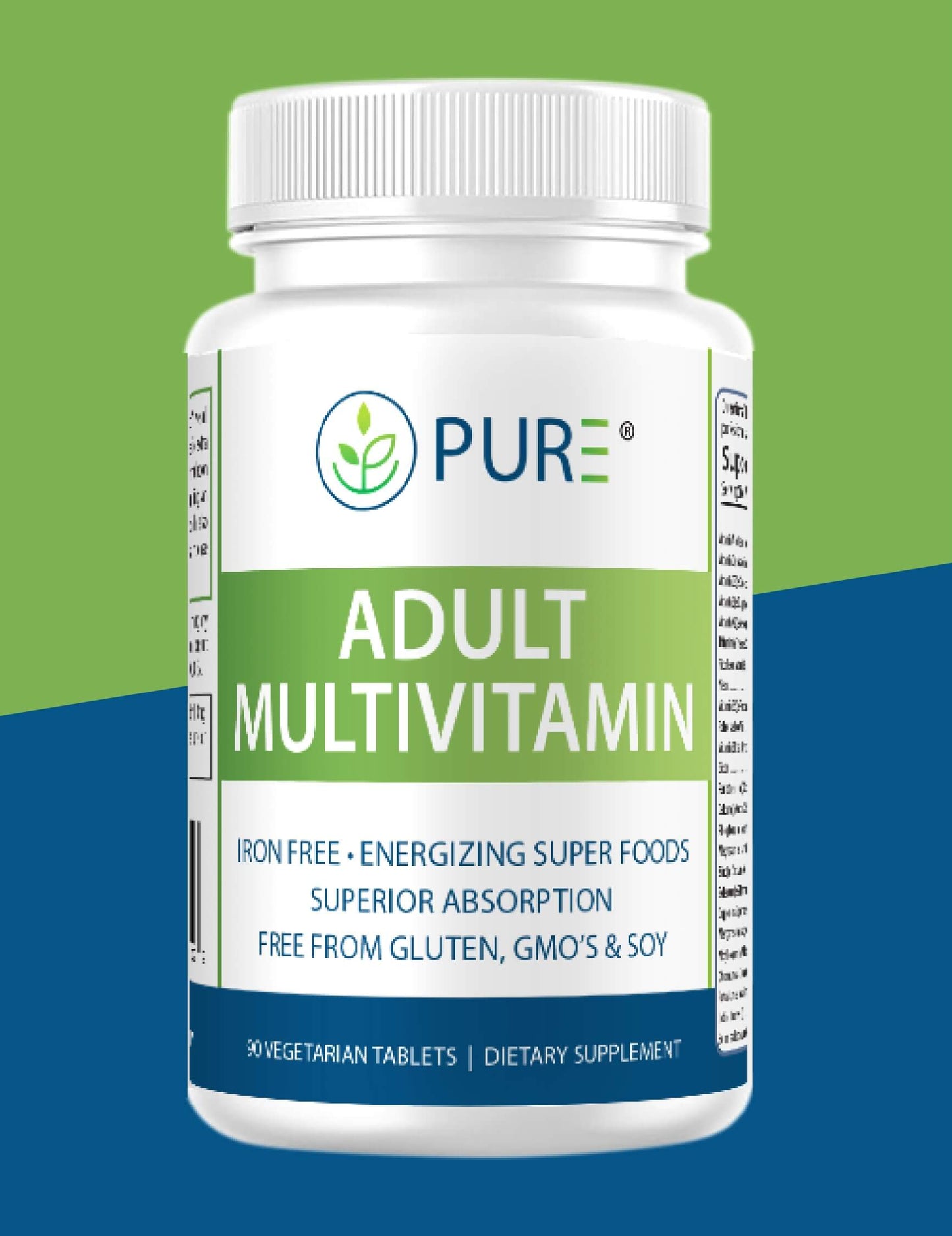 PURE® Adult Multivitamin | Comprehensive Nutrient & Superfood Blend | Tablets (90 Count) | Vitality Boost | Digestive Support | Holistic Wellness