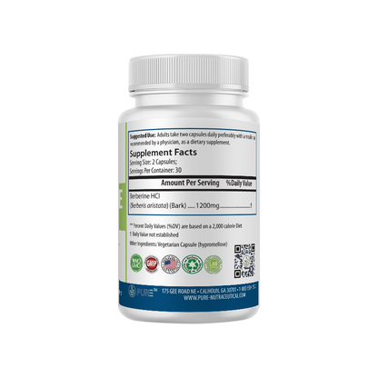 Berberine | 1200mg, Blood Sugar, Heart, Weight Loss, 30 Caps, USA!