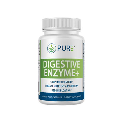 Digestive Enzymes+ | Protease, Lipase, L-Glutamine, Bloat Relief, 60 Caps, USA!