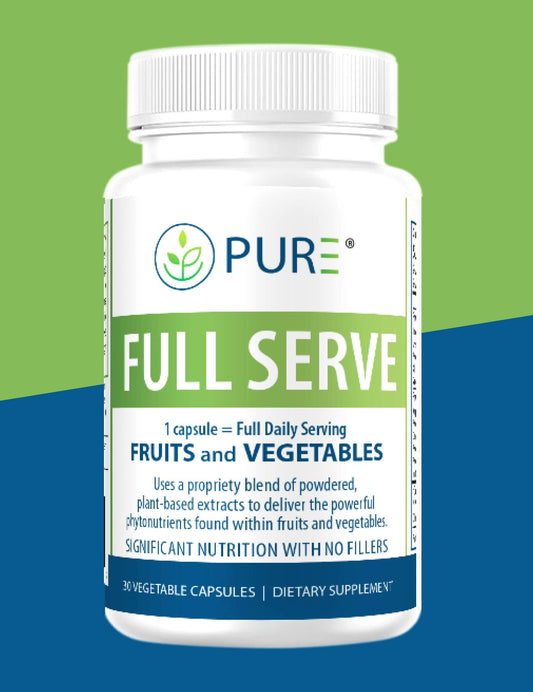 PURE® Full Serve | Concentrated Fruit & Veggie Nutrition | Capsules (30 Count) | Full Nutrition | Convenient Wellness | Pure Power