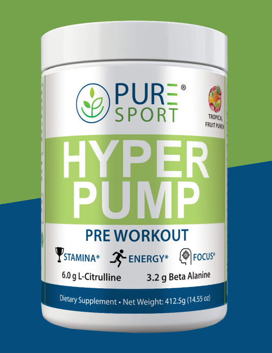 PURE® Hyper Pump | High-Performance Pre-Workout | Tropical Fruit Punch, Powder (25 Servings) | Endurance Boost | Muscle Pump | Power & Focus