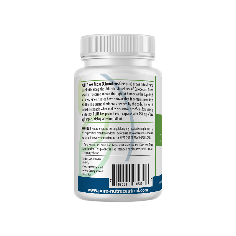 Irish Sea Moss | (750 mg, 60 day supply!) 100% Organic Wildcrafted Sea Moss!