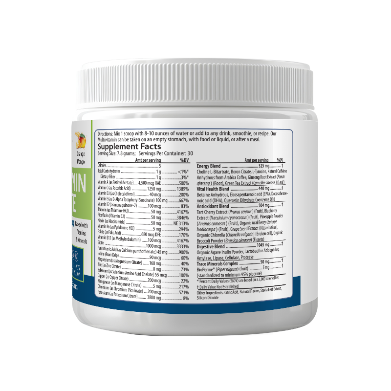 Multivitamin Complete | Vitamins, Superfoods, Orange Mango, 30 Servings, USA!