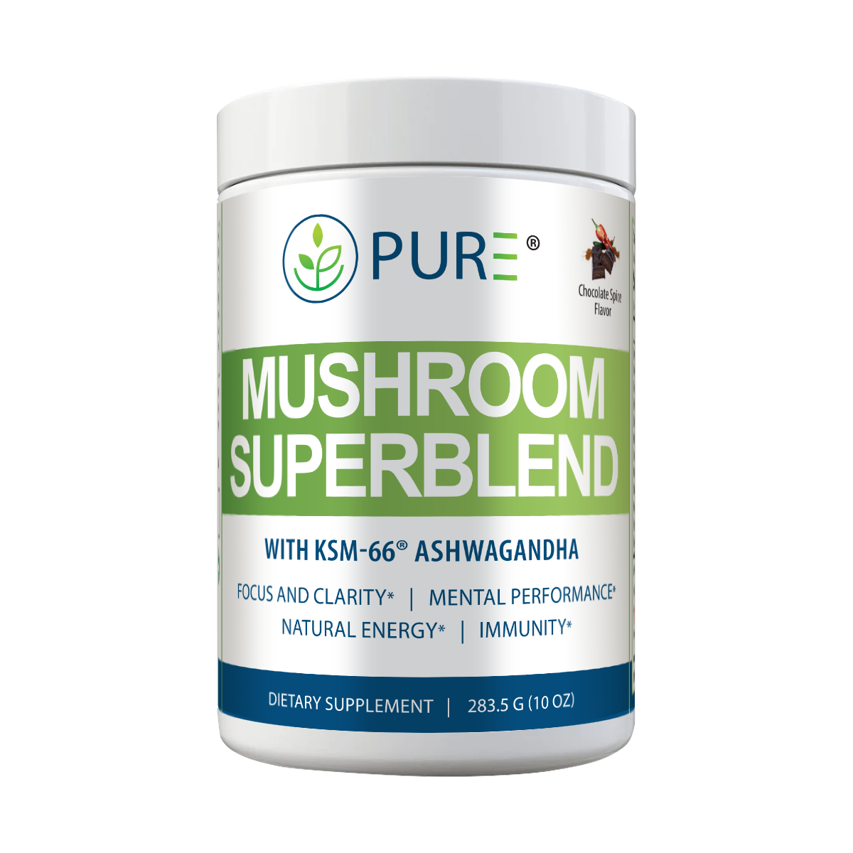 Mushroom Superblend | Lion’s Mane, Energy, Focus, Chocolate Spice, 30 Serving