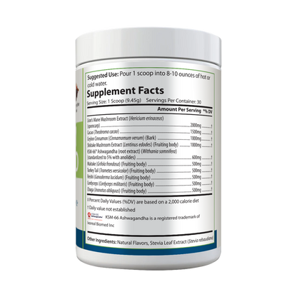 Mushroom Superblend | Lion’s Mane, Energy, Focus, Chocolate Spice, 30 Serving