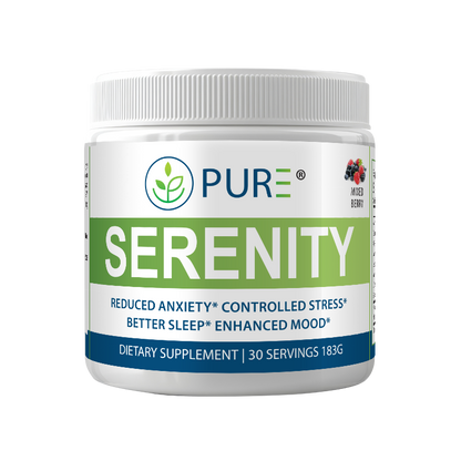 Serenity | Ashwagandha, GABA, Stress Relief, Sleep, Mixed Berry, 30 Servings!
