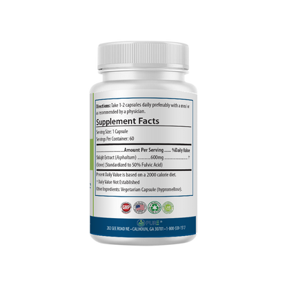 Shilajit | 600mg, 50% Fulvic Acid, Energy, Immune, 60 Caps, USA!