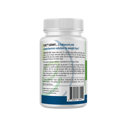 Pure Skinny | Weight Loss, Caffeine, Chromium, Fat Burn, Appetite Control, 60 Caps!