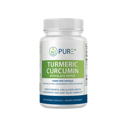 Turmeric Curcumin | 750mg, Black Pepper, Joint, Antioxidant, 180 Caps!