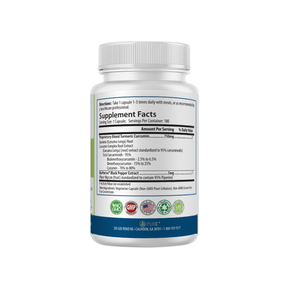 Turmeric Curcumin | 750mg, Black Pepper, Joint, Antioxidant, 180 Caps!