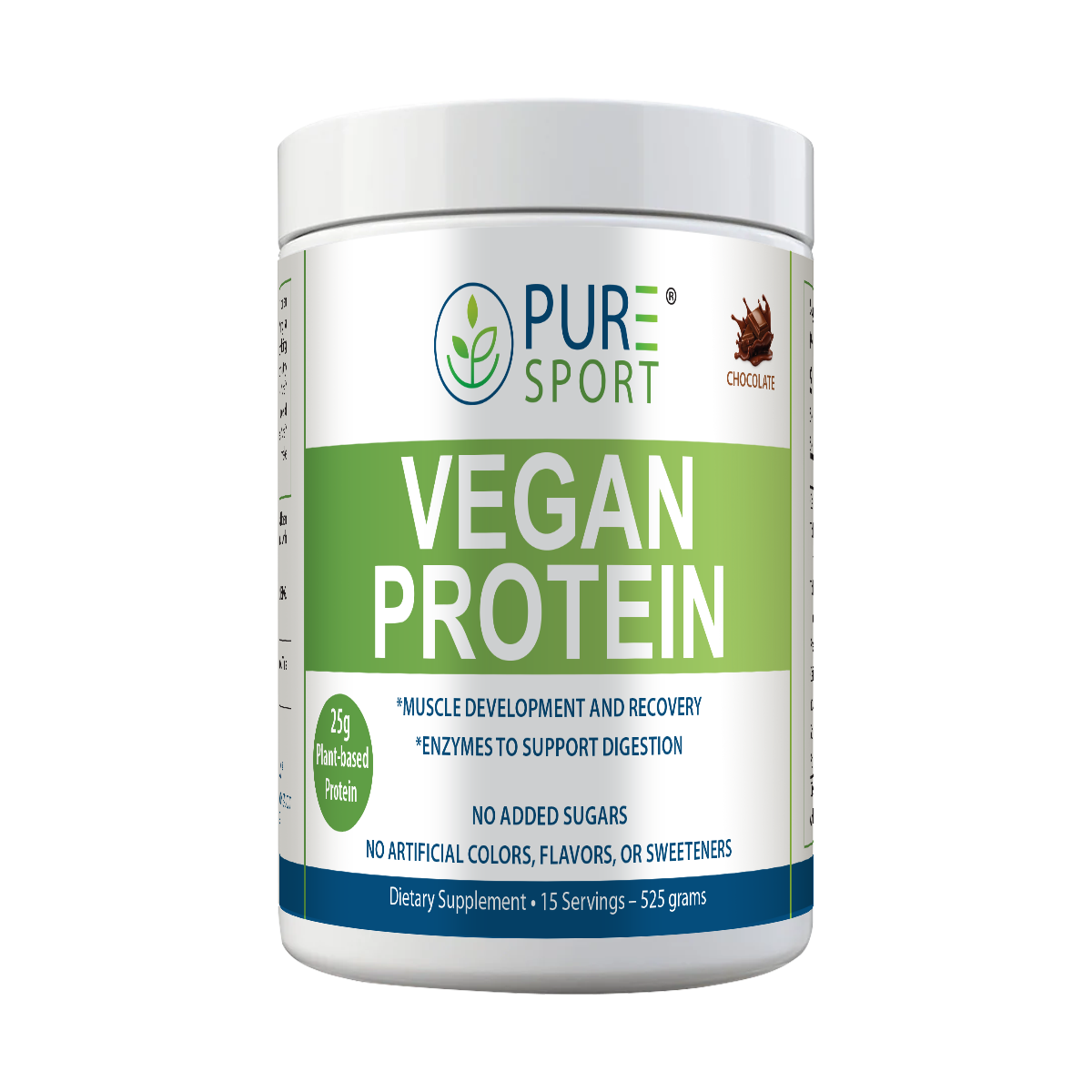 Sport Vegan Protein |  Powder 25g, Pea, Chocolate, Muscle, 15 Servings, USA, 3 Flavors!