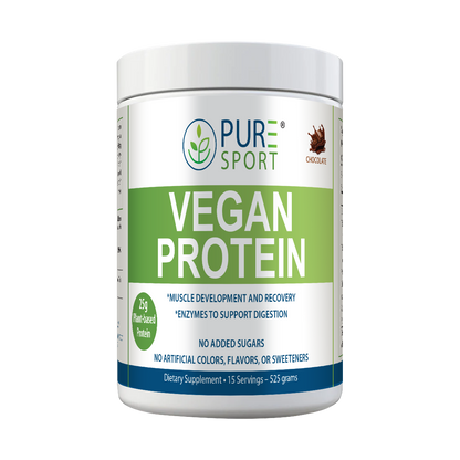 Sport Vegan Protein |  Powder 25g, Pea, Chocolate, Muscle, 15 Servings, USA, 3 Flavors!
