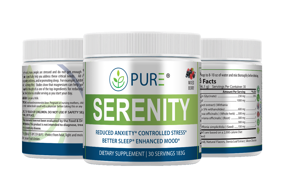Serenity | Ashwagandha, GABA, Stress Relief, Sleep, Mixed Berry, 30 Servings!