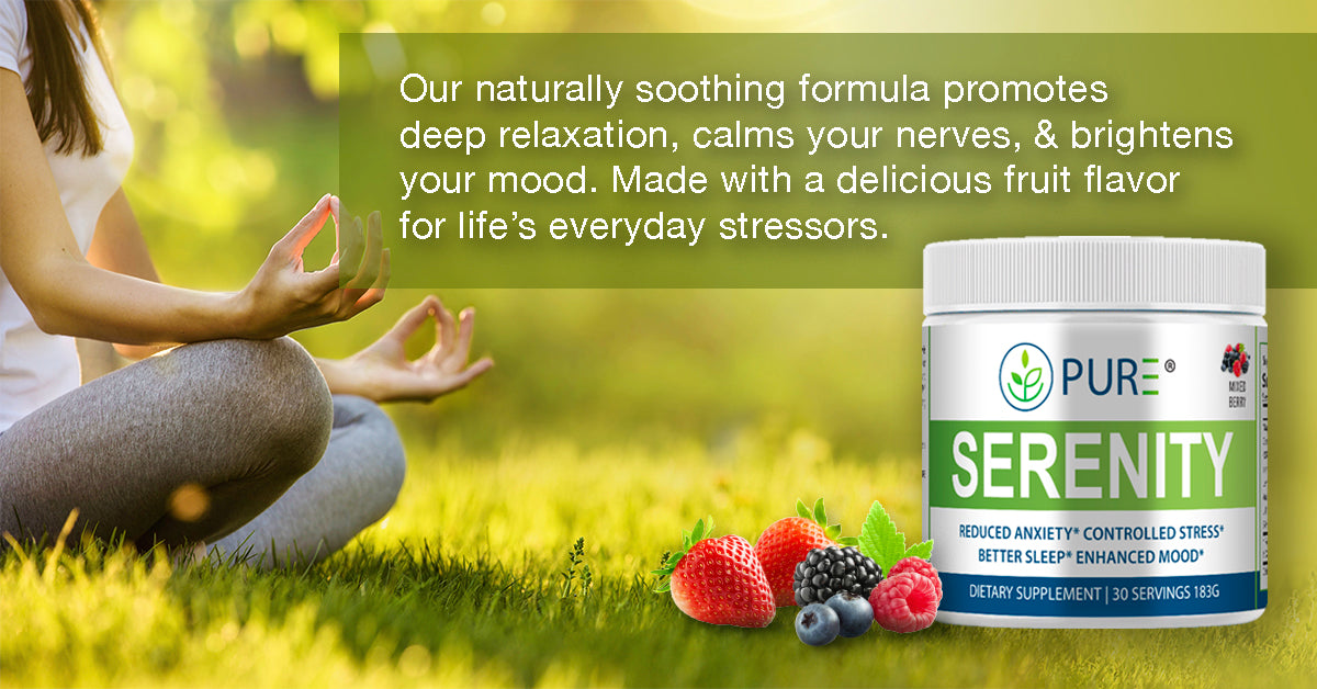 Serenity | Ashwagandha, GABA, Stress Relief, Sleep, Mixed Berry, 30 Servings!