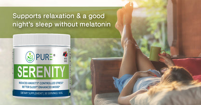 Serenity | Ashwagandha, GABA, Stress Relief, Sleep, Mixed Berry, 30 Servings!