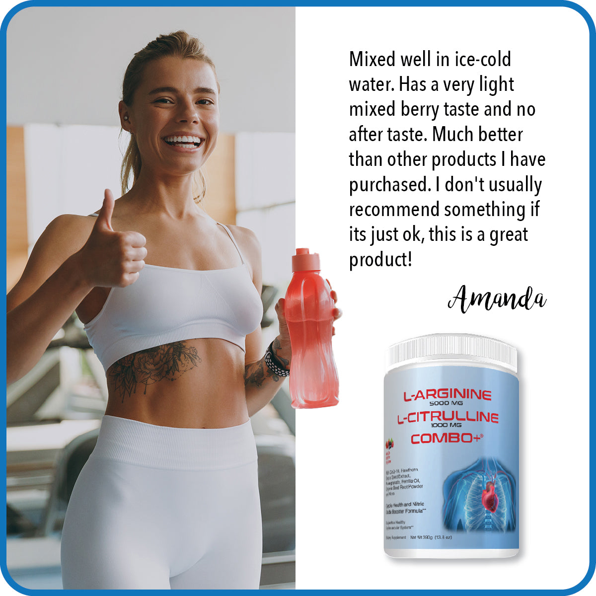 Combo+® L-Arginine 5000mg L-Citrulline 1000mg | Nitric Oxide, Heart, Workout, Cherry and Berry, 30 Servings, USA-Made!