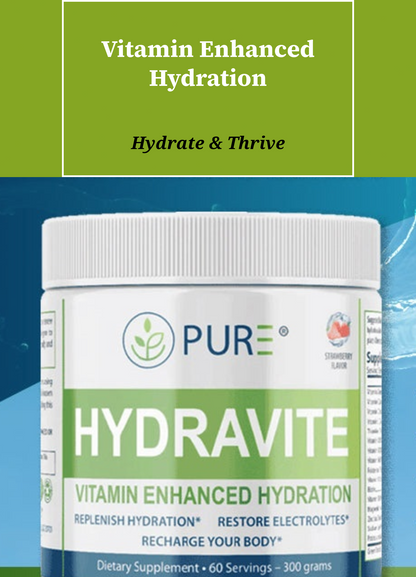Hydravite | Electrolytes, Vitamins, Hydration, Strawberry, 60 Servings, USA!