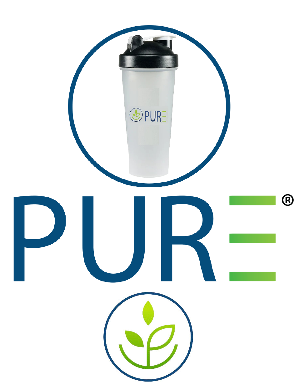 Shaker Bottle | PURE Branded! Works For Any Powder, Mix It Up Anywhere!