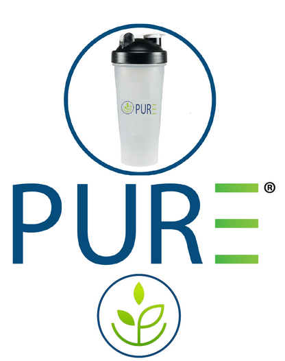 Shaker Bottle | PURE Branded! Works For Any Powder, Mix It Up Anywhere!