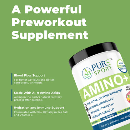 Amino+ | BCAA, L-Citrulline, Muscle, Fruit Splash, 30 Servings, USA!