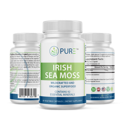 Irish Sea Moss | (750 mg, 60 day supply!) 100% Organic Wildcrafted Sea Moss!