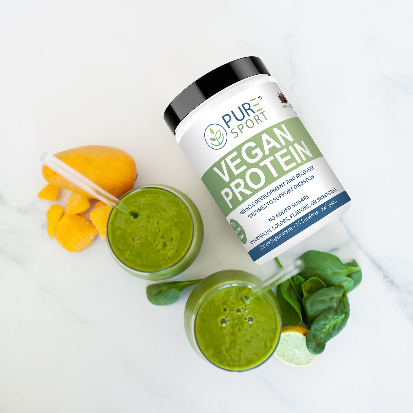 Sport Vegan Protein |  Powder 25g, Pea, Chocolate, Muscle, 15 Servings, USA, 3 Flavors!