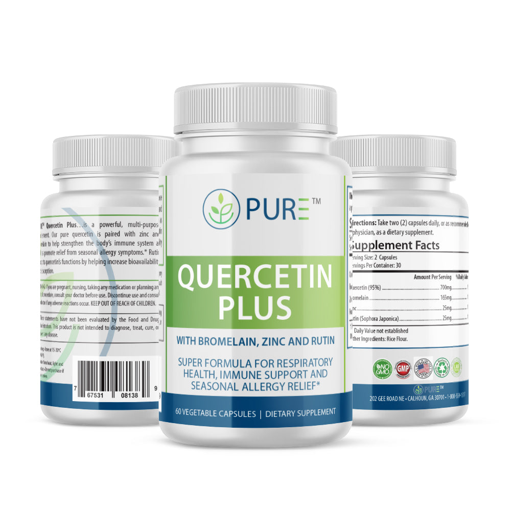 Quercetin Plus | Bromelain, Zinc, Immune, Allergy Relief, 30 Caps, USA!